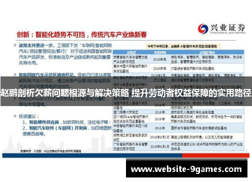 赵鹏剖析欠薪问题根源与解决策略 提升劳动者权益保障的实用路径