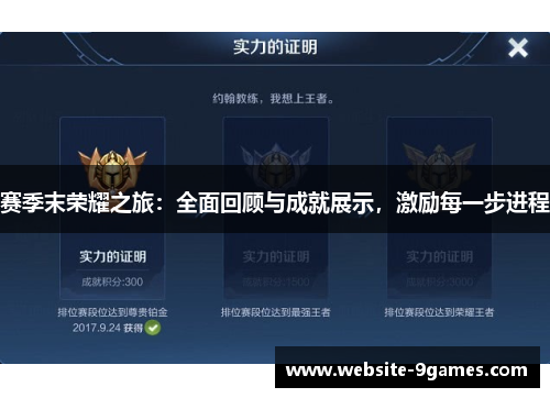 赛季末荣耀之旅:全面回顾与成就展示,激励每一步进程 赛季末荣耀之旅:全面回顾与成就展示,激励每一步进程