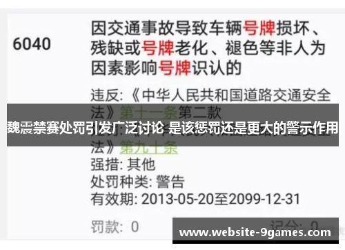 魏震禁赛处罚引发广泛讨论 是该惩罚还是更大的警示作用